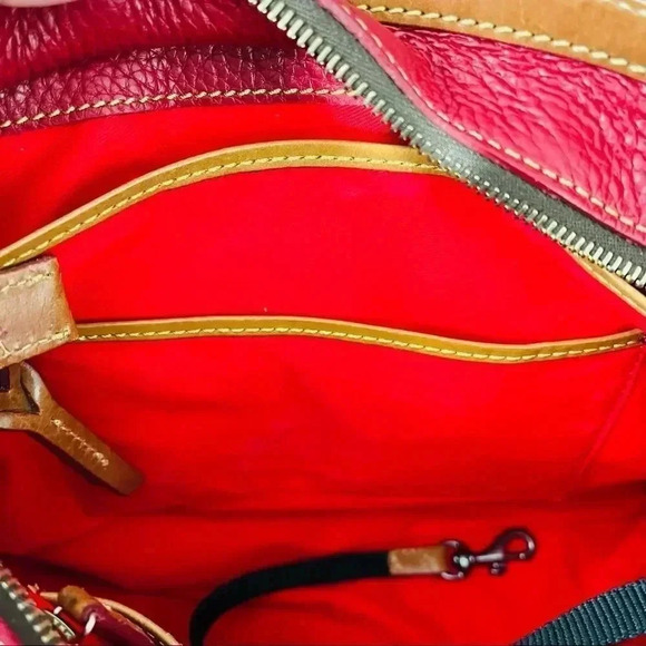 Dooney & Bourke Pebbled Grain Leather Front Pocket Crossbody/Satchel in Burgundy - Picture 14 of 16